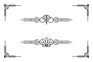 konst deco linje gräns. modern arabicum guld ramar, dekorativ rader gränser och geometrisk gyllene märka ram design element vektor