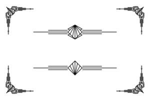 konst deco linje gräns. modern arabicum guld ramar, dekorativ rader gränser och geometrisk gyllene märka ram design element vektor