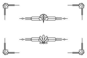 konst deco linje gräns. modern arabicum guld ramar, dekorativ rader gränser och geometrisk gyllene märka ram design element vektor