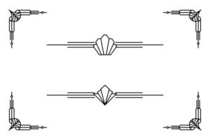 konst deco linje gräns. modern arabicum guld ramar, dekorativ rader gränser och geometrisk gyllene märka ram design element vektor