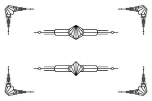 konst deco linje gräns. modern arabicum guld ramar, dekorativ rader gränser och geometrisk gyllene märka ram design element vektor