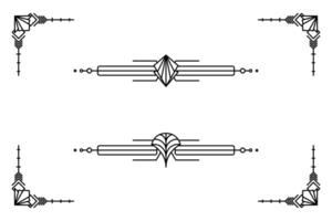 konst deco linje gräns. modern arabicum guld ramar, dekorativ rader gränser och geometrisk gyllene märka ram design element vektor