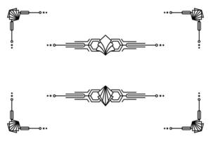 konst deco linje gräns. modern arabicum guld ramar, dekorativ rader gränser och geometrisk gyllene märka ram design element vektor