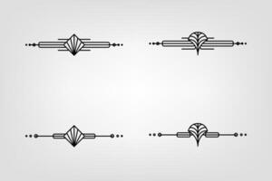 konst deco linje gräns. modern arabicum guld ramar, dekorativ rader gränser och geometrisk gyllene märka ram design element vektor