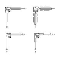 konst deco linje gräns. modern arabicum guld ramar, dekorativ rader gränser och geometrisk gyllene märka ram design element vektor