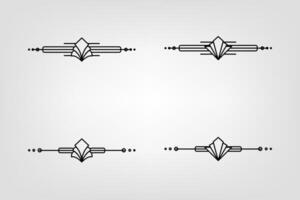 konst deco linje gräns. modern arabicum guld ramar, dekorativ rader gränser och geometrisk gyllene märka ram design element vektor