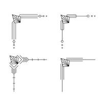 konst deco linje gräns. modern arabicum guld ramar, dekorativ rader gränser och geometrisk gyllene märka ram design element vektor