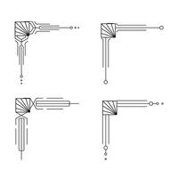 konst deco linje gräns. modern arabicum guld ramar, dekorativ rader gränser och geometrisk gyllene märka ram design element vektor