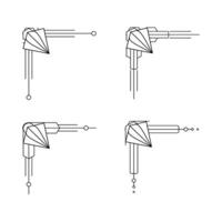 konst deco linje gräns. modern arabicum guld ramar, dekorativ rader gränser och geometrisk gyllene märka ram design element vektor