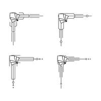 konst deco linje gräns. modern arabicum guld ramar, dekorativ rader gränser och geometrisk gyllene märka ram design element vektor