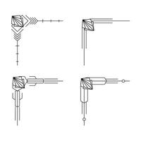 konst deco linje gräns. modern arabicum guld ramar, dekorativ rader gränser och geometrisk gyllene märka ram design element vektor