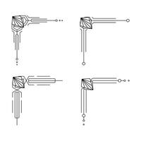 konst deco linje gräns. modern arabicum guld ramar, dekorativ rader gränser och geometrisk gyllene märka ram design element vektor