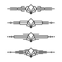 konst deco linje gräns. modern arabicum guld ramar, dekorativ rader gränser och geometrisk gyllene märka ram design element vektor