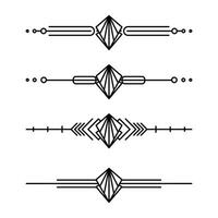 konst deco linje gräns. modern arabicum guld ramar, dekorativ rader gränser och geometrisk gyllene märka ram design element vektor