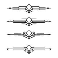 konst deco linje gräns. modern arabicum guld ramar, dekorativ rader gränser och geometrisk gyllene märka ram design element vektor