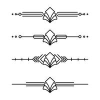 konst deco linje gräns. modern arabicum guld ramar, dekorativ rader gränser och geometrisk gyllene märka ram design element vektor