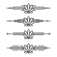 konst deco linje gräns. modern arabicum guld ramar, dekorativ rader gränser och geometrisk gyllene märka ram design element vektor