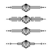 konst deco linje gräns. modern arabicum guld ramar, dekorativ rader gränser och geometrisk gyllene märka ram design element vektor