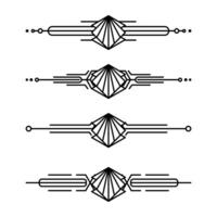 konst deco linje gräns. modern arabicum guld ramar, dekorativ rader gränser och geometrisk gyllene märka ram design element vektor