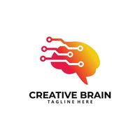 digitales Gehirn-Logo vektor