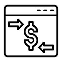 Geld Transfer Linie Symbol Design vektor