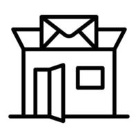 öffnen Post Büro Linie Symbol Design vektor