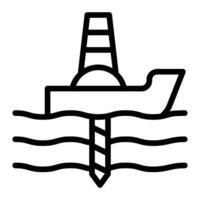 tief Meer Bergbau Linie Symbol Design vektor