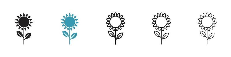 Sonnenblume Symbol einstellen vektor