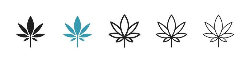 Marihuana Symbol einstellen vektor