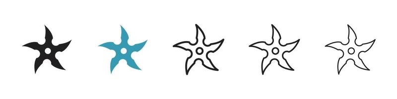shuriken ikon uppsättning vektor