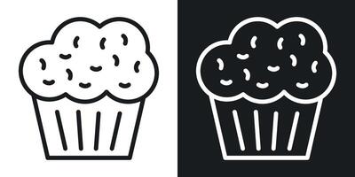 Cupcake Symbol einstellen vektor