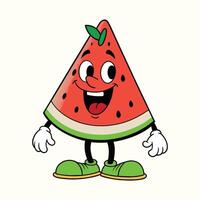 Wassermelone retro funky Karikatur Charakter. vektor