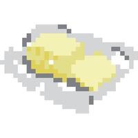Butter Karikatur Symbol im Pixel Stil vektor
