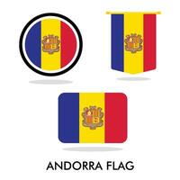 Andorra Flagge einstellen Andorra Flagge einstellen Illustration, Andorra Flagge einstellen Bild oder Andorra Flagge einstellen Bild vektor