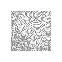 Kontinuierliche einzeilige Zeichnungsvektorhand gezeichnetes einzelnes Quadrat, leerer Zeichnungsrahmen lokalisiert auf weißem Hintergrund, schwarze Gekritzellinien. Wirbel-Curl-Stil. Grafikillustration des einzeiligen Zeichnens vektor