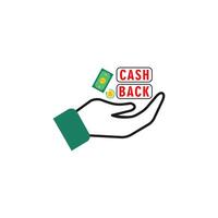 Symbol Hand halten Münze Cashback vektor