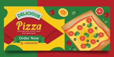 schnell Essen und Pizza Banner Design vektor