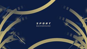 abstrakt futuristisch geometrisch Gold und dunkel Blau Hintergrund mit modern Formen. Design Vorlage Technologie Konzept geeignet zum Spiel Banner, olympisch Sport Poster, Cyber Hintergrund vektor