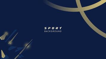 abstrakt futuristisch geometrisch Gold und dunkel Blau Hintergrund mit modern Formen. Design Vorlage Technologie Konzept geeignet zum Spiel Banner, olympisch Sport Poster, Cyber Hintergrund vektor
