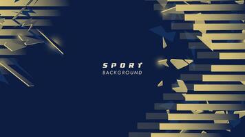 abstrakt futuristisch geometrisch Gold und dunkel Blau Hintergrund mit modern Formen. Design Vorlage Technologie Konzept geeignet zum Spiel Banner, olympisch Sport Poster, Cyber Hintergrund vektor