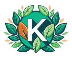 blad värld brev k logotyp illustration vektor