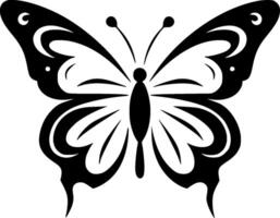 fjäril - svart och vit isolerat ikon - illustration vektor