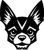 chihuahua - svart och vit isolerat ikon - illustration vektor