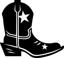 Cowboy Stiefel, schwarz und Weiß Illustration vektor