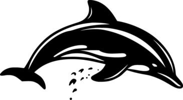 Delfin - - schwarz und Weiß isoliert Symbol - - Illustration vektor
