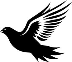 duva fågel, svart och vit illustration vektor