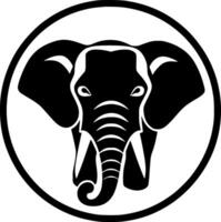elefant - svart och vit isolerat ikon - illustration vektor