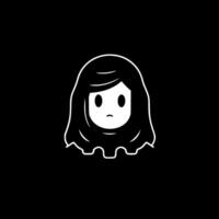 spöke - svart och vit isolerat ikon - illustration vektor