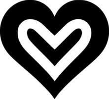 hjärta - svart och vit isolerat ikon - illustration vektor