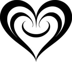 Herz - - schwarz und Weiß isoliert Symbol - - Illustration vektor